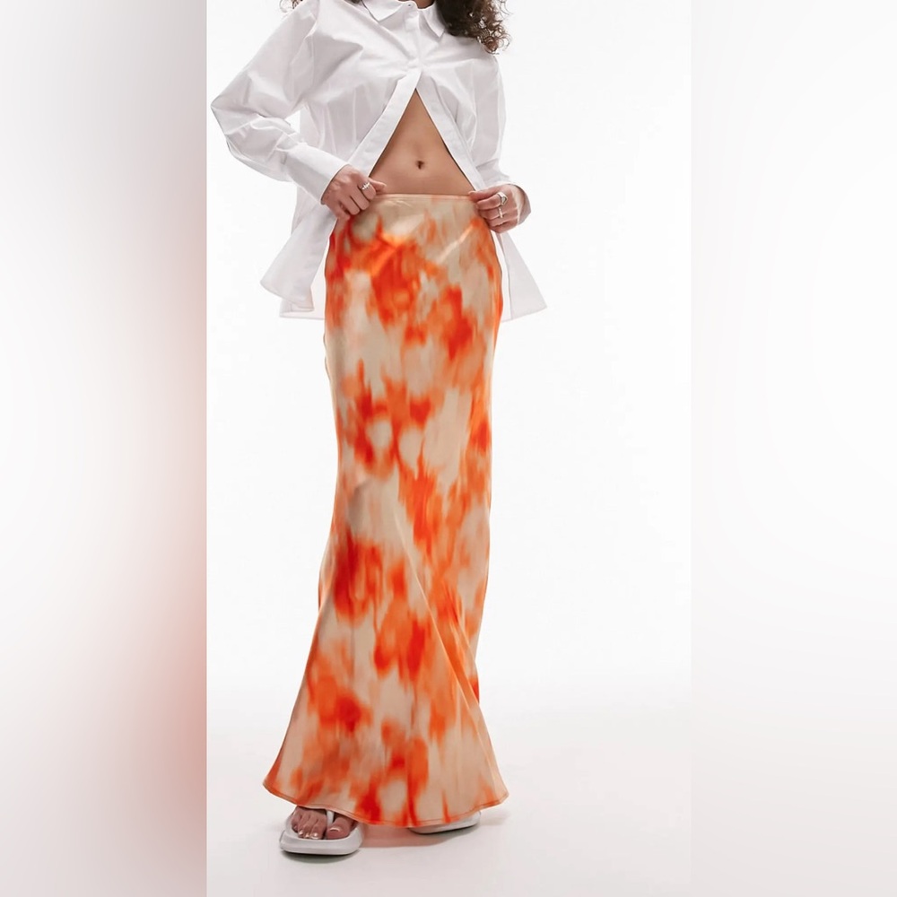 Topshop tie dye silk skirt